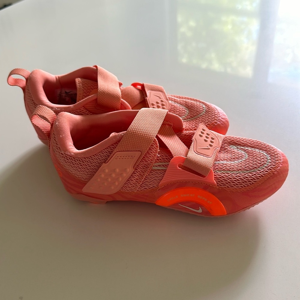 Nike super rep size 6.5 in coral pink with spd cleats